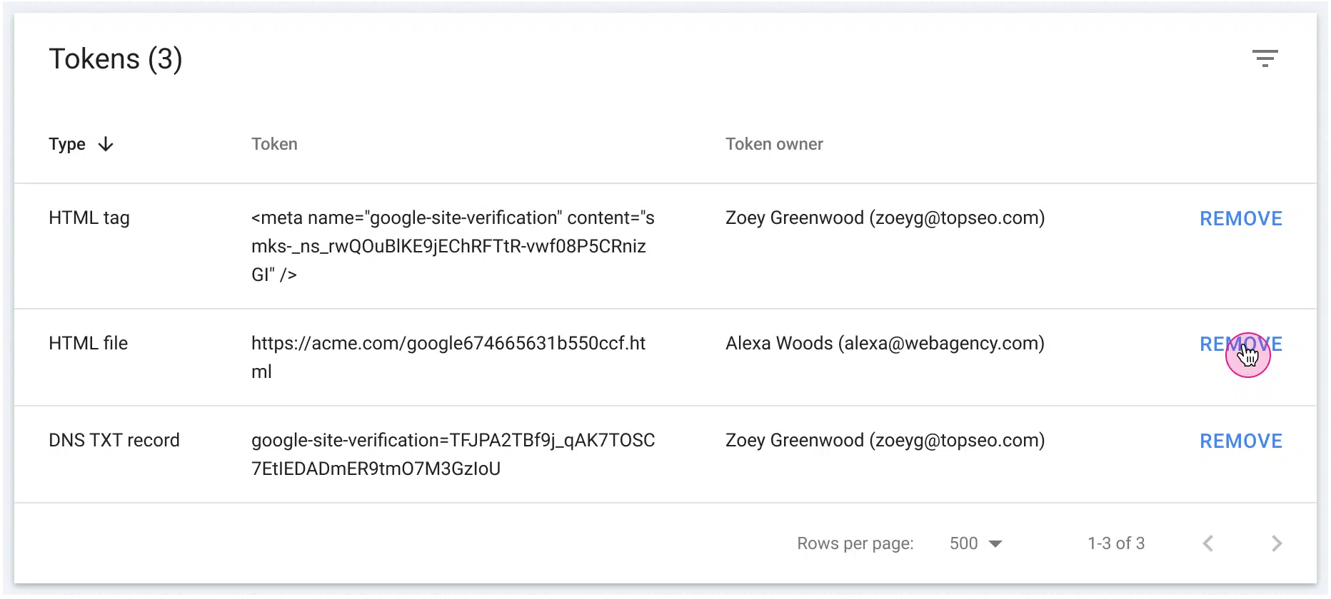 Search Console Token Management